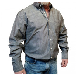 Panhandle Men's Grey Print Button Down Western Shirt
