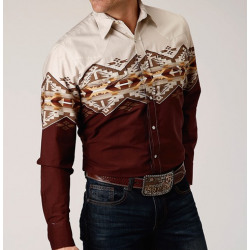 Roper Mens Long Sleeve Snap Arizona Aztec Shirt