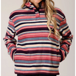 Roper Ladies Horizontal Stripe Fleece Sweater