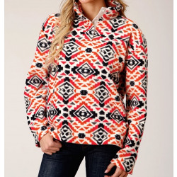 Roper Ladies Multi Coloured Print Fleece Sweater