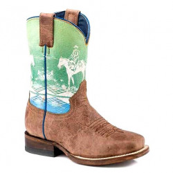 Roper Kids Rider Tan Western Boots