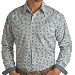 Roughstock Men's Violet Print Long Sleeve Snap Western Shirt