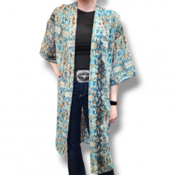Roper Ladies Teal Snake Print Kimono