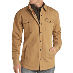 Rock & Roll Denim Mens Canvas Camel Flannel Lined Shirt Jacket