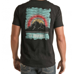 Rock & Roll Mountain Black Graphic T Shirt