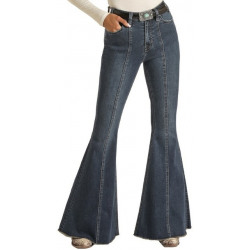Rock & Roll Denim Ladies High Rise Extra Stretch Bell Bottom Jeans