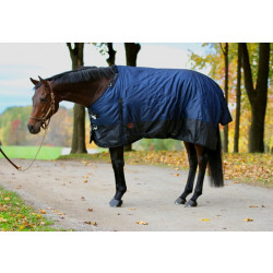 Tech Equestrian Two Tone 300 G 1680 D Winter Blanket Navy Black No Hood