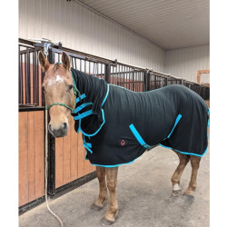 Tech Equestrian Fitted Fleece Cooler With Hood Turquoise