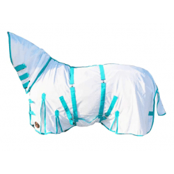 Tech Equestrian Fly Sheet Hexa-Gusset Turquoise White
