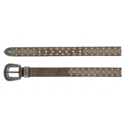 Trenditions Catchfly Ladies Taupe Belt With Embroidery