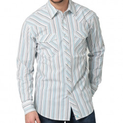 Wrangler Men's 20X Competition Advanced Comfort Snap Multi Stripe Shirt