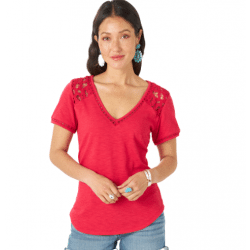 Wrangler Ladies Retro Short Sleeve Should Lace Red Tee