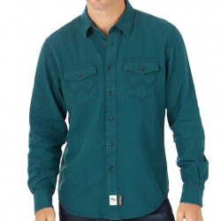 Wrangler Men's Retro Premium Long Sleeve Button Teal Western Shirt