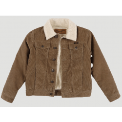 Wrangler Boy's Sherpa Lined Brown Corduroy Jacket