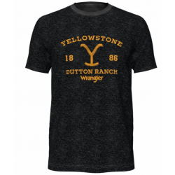 Wrangler Men's Black Yellowstone Logo T Shirt
