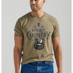Wrangler Men's George Strait Country Guitar Oliver Heather Tee