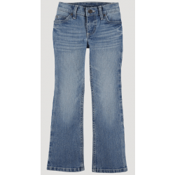 Wrangler Girl's Premium Patch Bootcut Ava Aztec Pocket Lightwash Jean