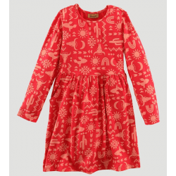 Wrangler Girl's Red Western Print Dress