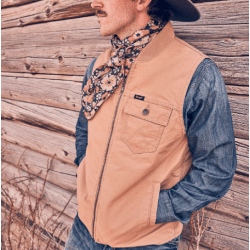 Wrangler Men's Tobacco Brown Lined Zipper Rancher Vest