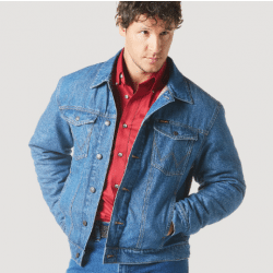 Wrangler Men's Firepit Flannel Lined Western Denim Jacket