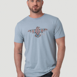 Wrangler Men's Blue Aztec Bird Graphic Tee