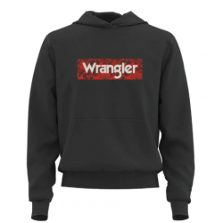 Wrangler Boy's Grey With Red Camo Logo Hoodie
