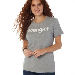 Wrangler Ladies Retro Grey Logo T Shirt