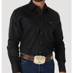 Wrangler Authentic Cowboy Cut Solid Black Work Shirt