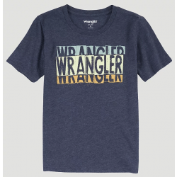 Wrangler Boy's Signpost Logo Graphic T Shirt Charcoal Heather