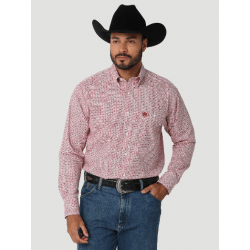 Wrangler Men's George Strait Long Sleeve Button Down Print Western Shirt