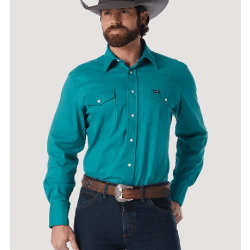 Wrangler Men's Advanced Comfort Turquoise Work Shirt