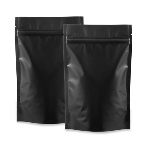 Pouch, Stand-up, Food, Foil, Black Matte, 4.7mil, 5 x 8 x 2&quot; (1000/pkg)