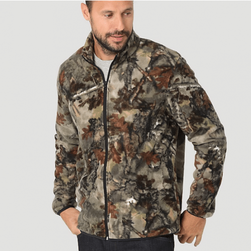 Wrangler Men's ATG Warmwoods Camo Fleece Full Zip Jacket | The Horse Barn