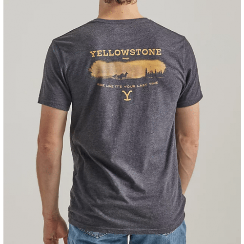 Wrangler Men's Heather Black Yellowstone Sunset Tee | The Horse Barn