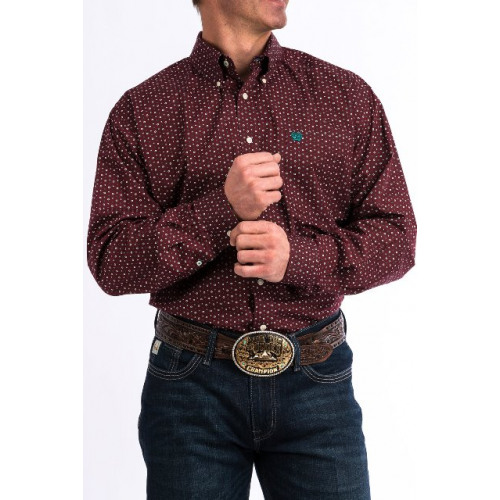 mens burgundy western shirt