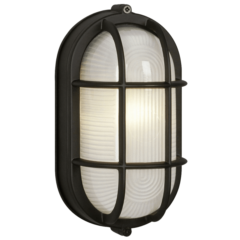 Galaxy® Marine Light with Cast Aluminum Guard - Black w/ Frosted