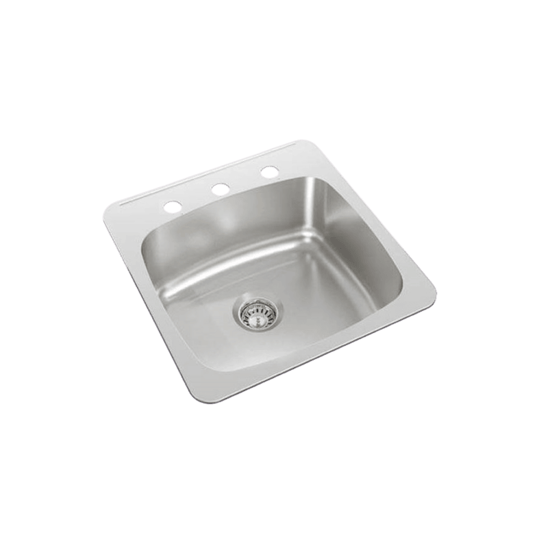 Nautika® Drop-in Single Bowl Kitchen Sink - Three-Hole - Centre