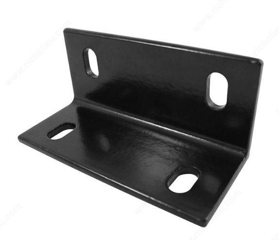 ADJ CORNER BRACE 5" X 2" FLT BLK