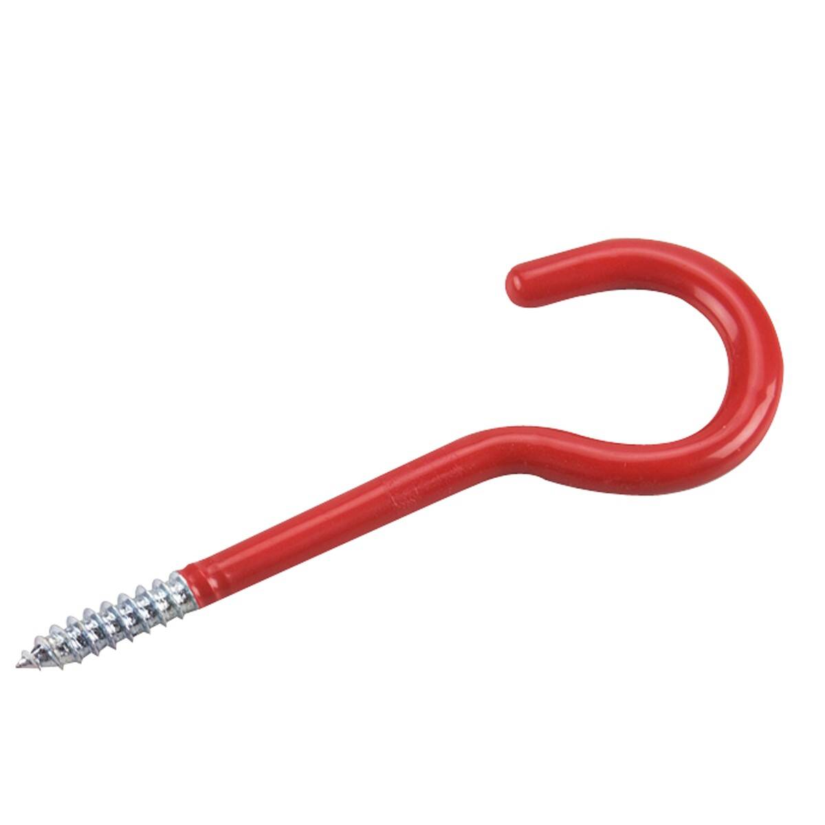5" RED VINYL COATED SCREW HOOK