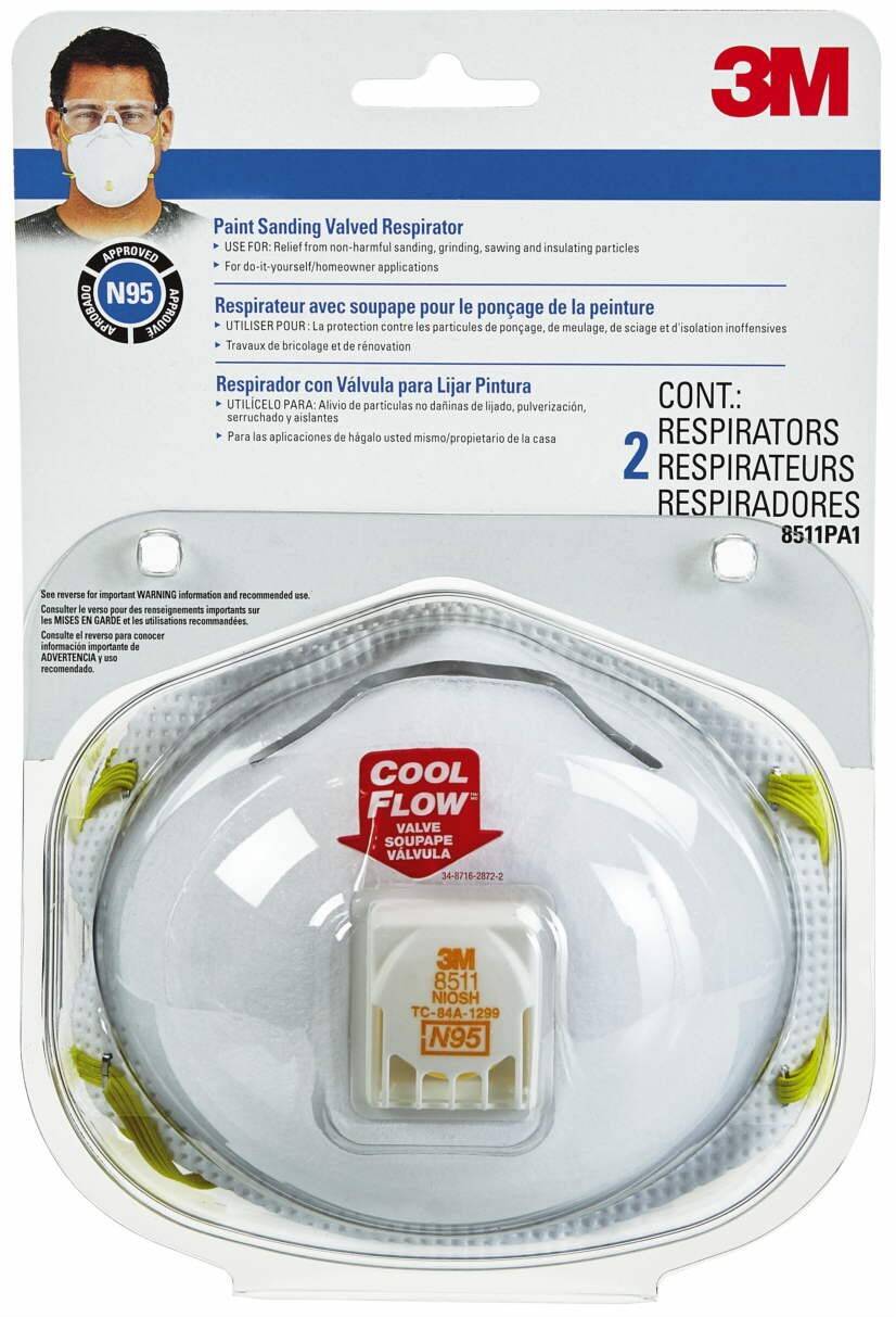 DUST MASK W/VALVE 3M 2PK