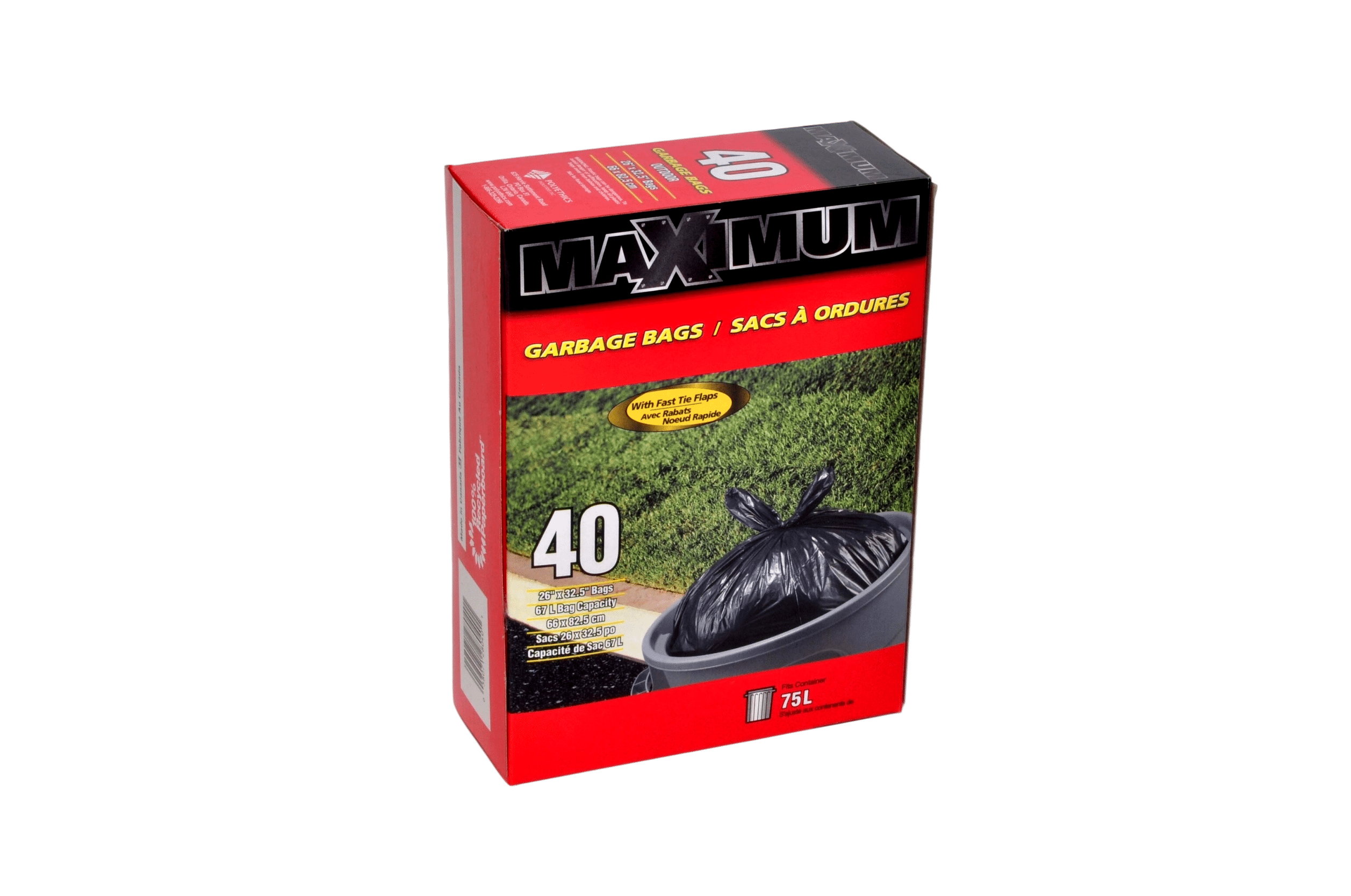 BLACK GARBAGE BAGS 40PC