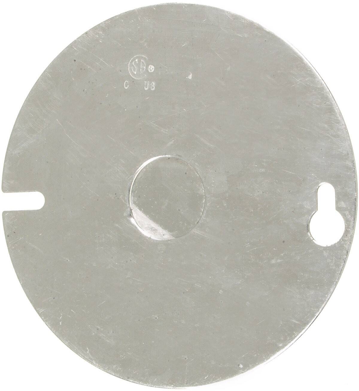 ROUND CRV PLATE W/KNOCKOUT 4"