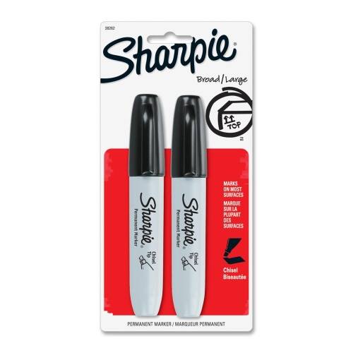 SHARPIE CHISEL PT BLK 2PK