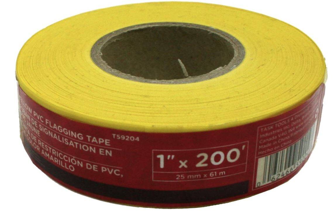 200' TASK YELLOW PVC FLAGGING TAPE