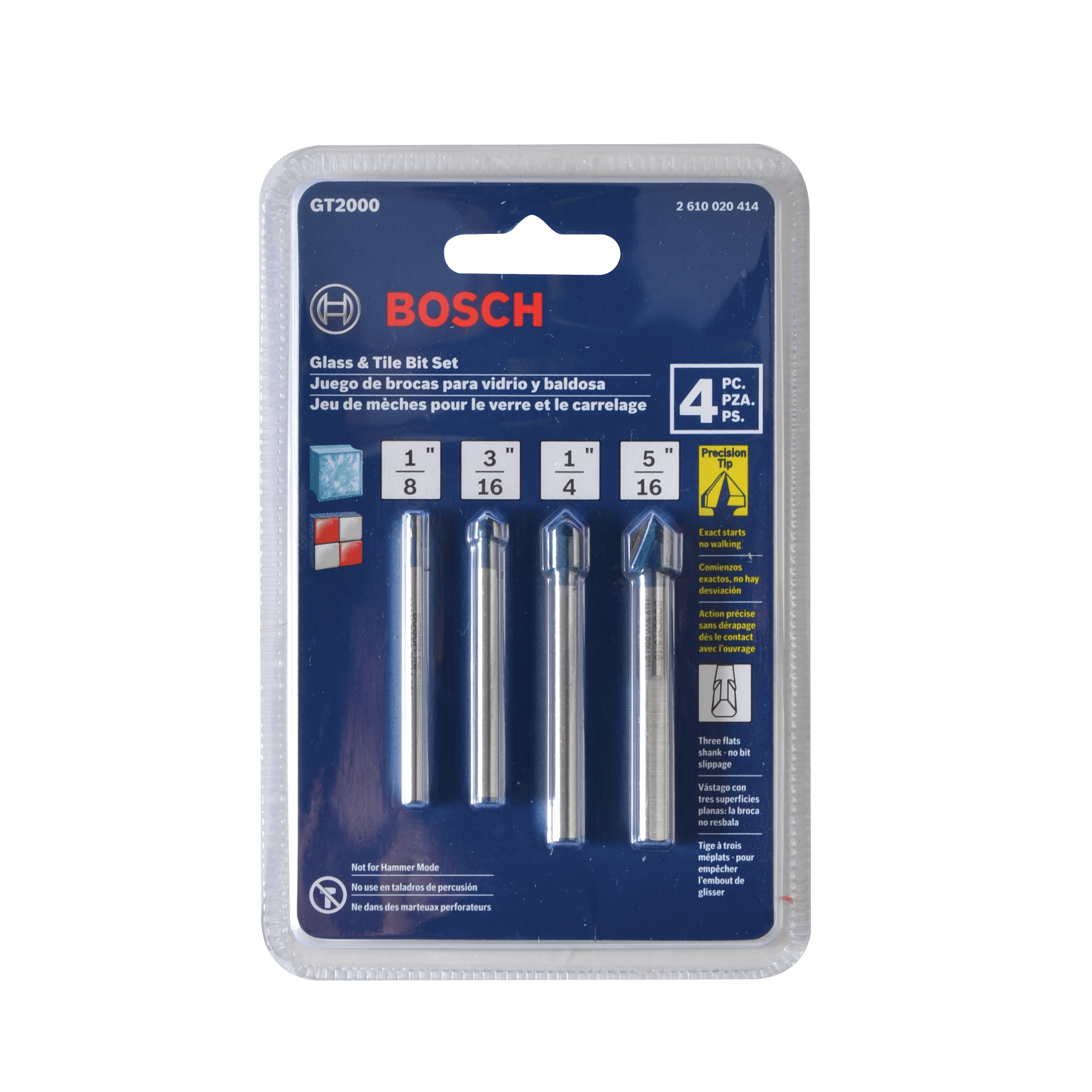 4PC BOSCH GLASS TILE BIT SET