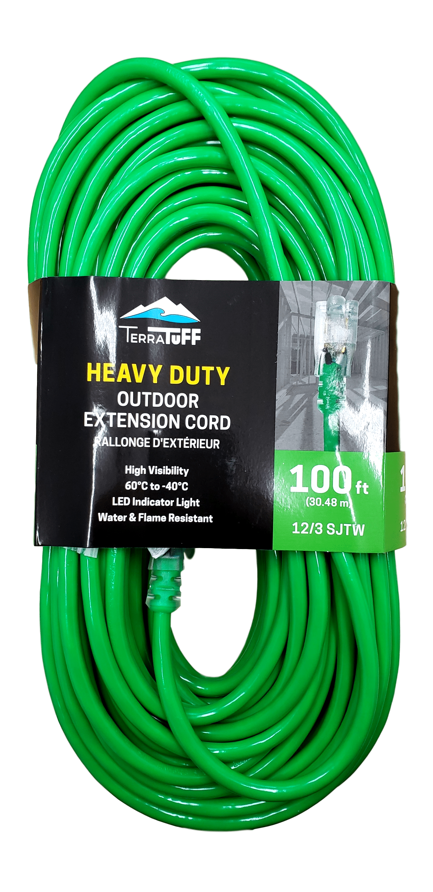 12/3 100' H.D. EXT CORD GREEN