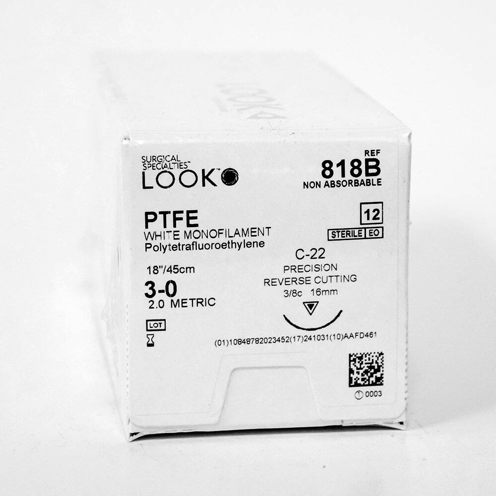 3-0 PTFE white suture C-22 (RC) 16mm needle 18