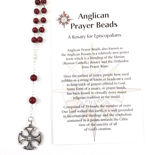 PRAYER BEADS ANGLICAN BURGUNDY