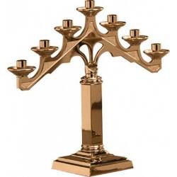 Single Seven Light Brass Candelabra