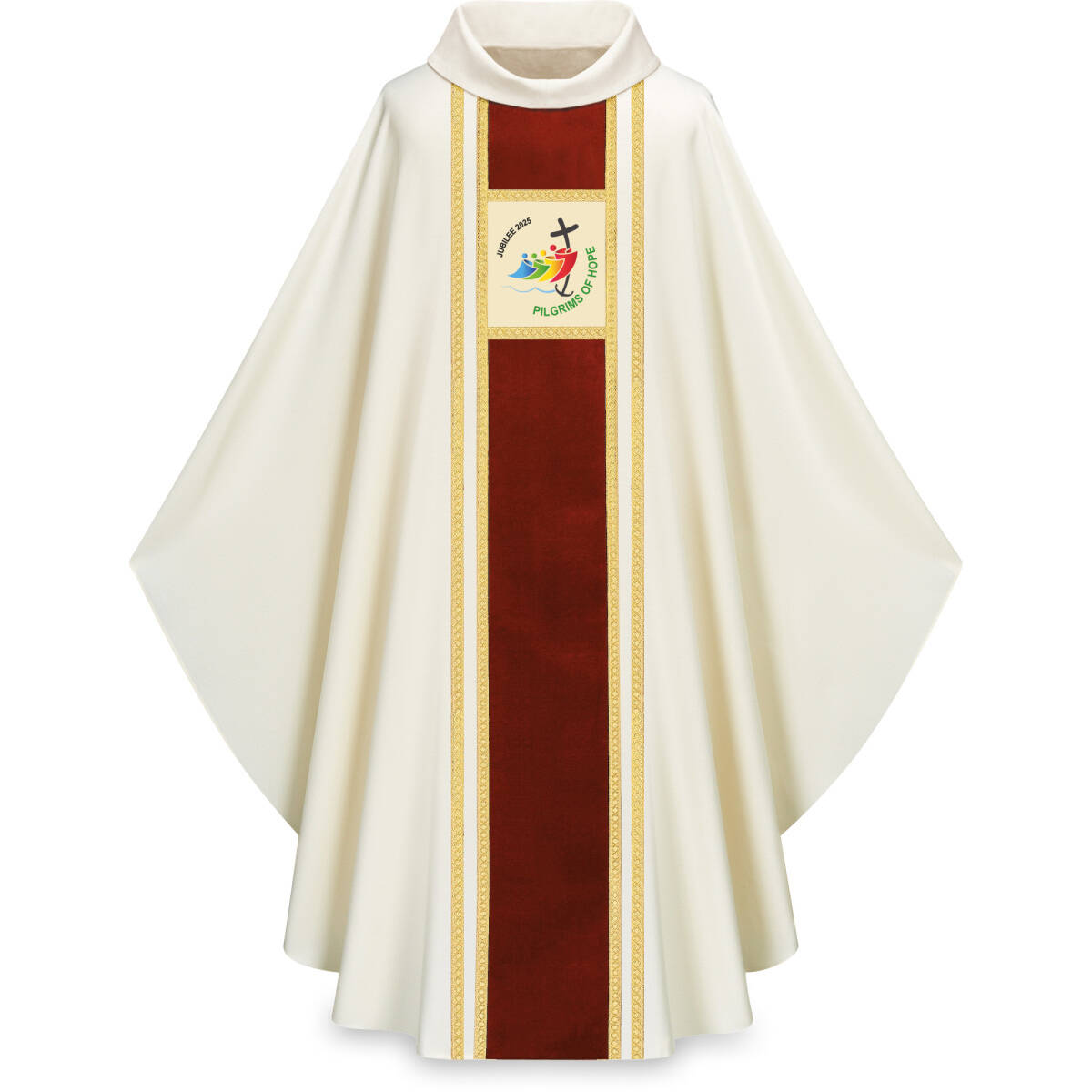 CHASUBLE - JUBILEE 2025 - WHITE - PIUS - ENGLISH | B. Broughton Company